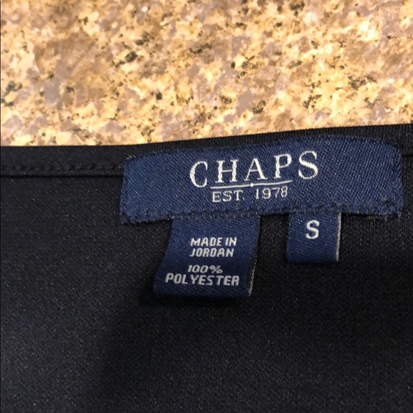 Chaps Short Sleeve Navy Blue Long Dress Size Small - Picture 3 of 10